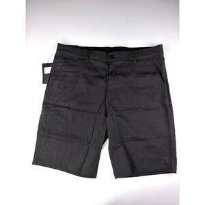 Puli Mens 36 Black Stretch Woven Chino Golf Shorts Flat Front Free Flex Comfort